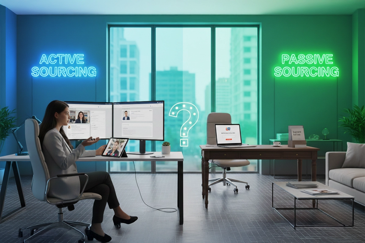 Active Sourcing vs. Passive Sourcing: Was wirklich funktioniert und wie Sie beides strategisch kombinieren